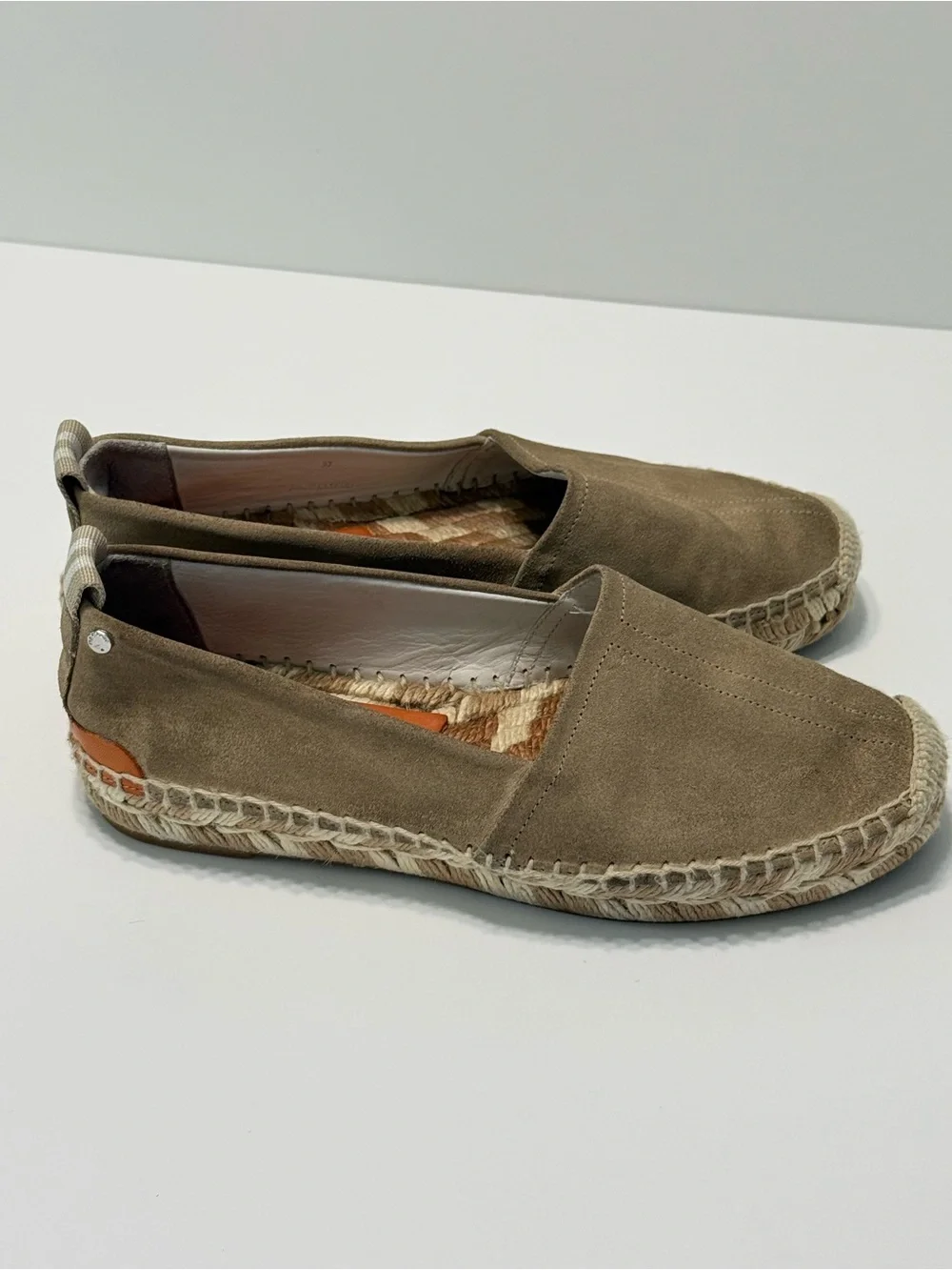 Rag & Bone Suede Leather Flats Espadrille Slip-On Tan Neutral Women Size 7